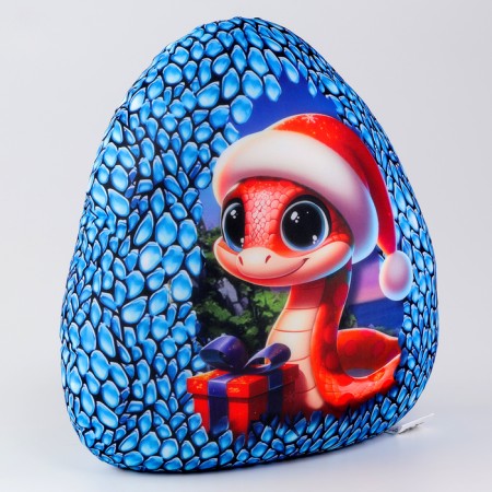 New Year. Pillow decorative anti -stress "snake egg", blue-3