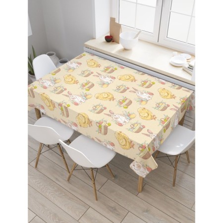 Tables on the table "Easter time", rectangular, Saten, size 145x180 cm