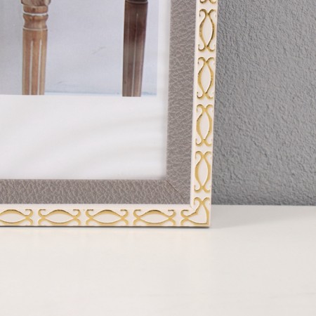 Photo frame plastic 30x40 cm "Golden brackets. Double" gray 1.1x32.8x42.8 cm-1