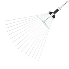 Fan, wire rake, 15 teeth, metal, sliding, metal stalk