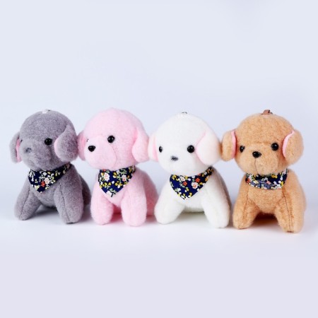 Soft toy "dog", on a key fob, color mix-3