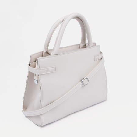Bag Female Tout with zipper, white color-1