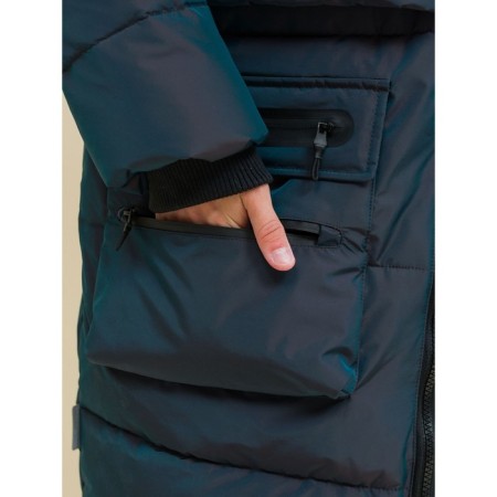 Coat for girls, height 122 cm, black color-9