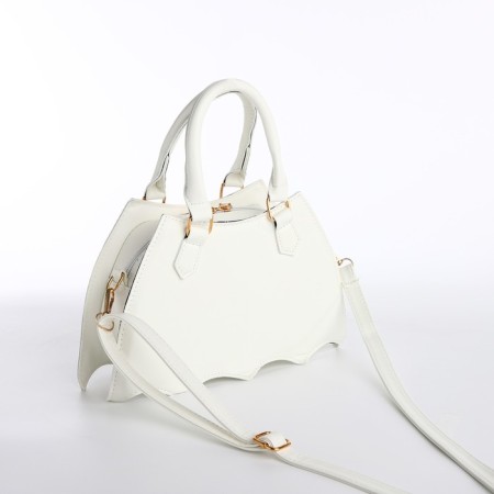 Youth bag with a zipper, white color-3