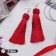 Earrings "Brushes" romance, burgundy color in silver, brush length, 7 cm