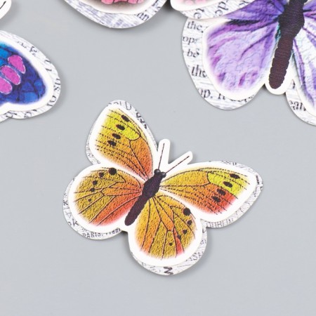 Butterflies cardboard double wings "newspaper" set 12 pcs h = 4-10 cm on magnet-3