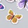 Butterflies cardboard double wings "newspaper" set 12 pcs h = 4-10 cm on magnet