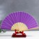 Fan bamboo, textiles h = 21 cm "monocet" in a box, purple