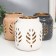 Ceramics candlestick for 1 candle "Lantern. Leaves" inside gold Mix 11.5x9.5x9.5 cm