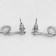 Earrings Metal "Snake" miniature mini, white color in silver