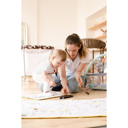Soft puzzle for kids coloring “Mom and babies”, size 60x90 cm, 56 parts, crumb I-8
