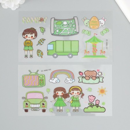 Plastic sticker "Child" mix set 6 sheets and blade1,5x16.5 cm-6