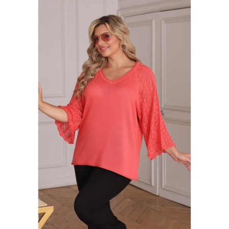 Female jumper, size 52, coral color