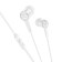 Hoco M104 headphones, wired, vacuum, microphone, 1.2 m, white