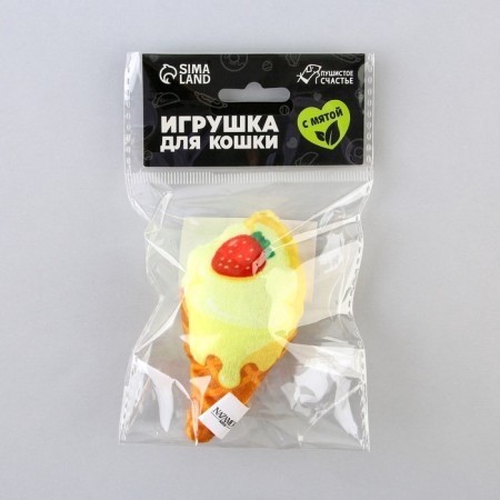 A toy for cats with mint "ice cream" from textiles, 9x5.1 cm.-5
