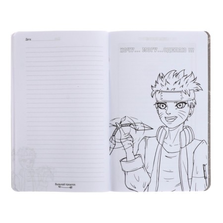 Notebook for boys 130 x 210 mm, 56 sheets in the "anime" line, covered cardboard, Soft-Touch lamination, selective UV-lace-9