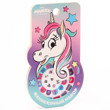 Manicure set. Nail stickers, Minnie Mouse and Unicorn-3