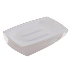 Axentia Graz soap dish square design of plastic, volume effect, white, 11.4x2.2x7.5 cm 1035169