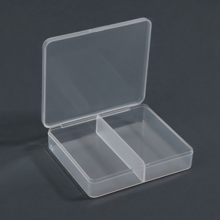 Organizer for decor, 2 sections, size 7.3 × 6.3 × 1.6 cm, the color is transparent-2