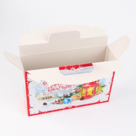 Gift New Year box 26 x 23 x 7 cm with handle-3