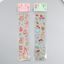 Plastic sticker with gold stroke 