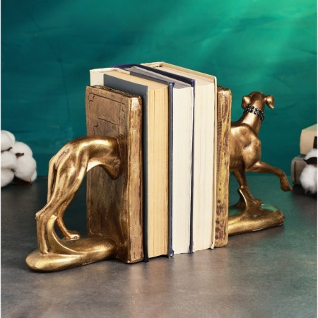 Holder - Book stand "Borza Dog" set 2pcs, bronze, 19.5x14cm-1