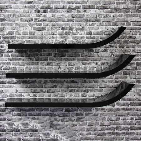 A set of wall shelves "Ski" Black 60*15cm, thickness 3cm