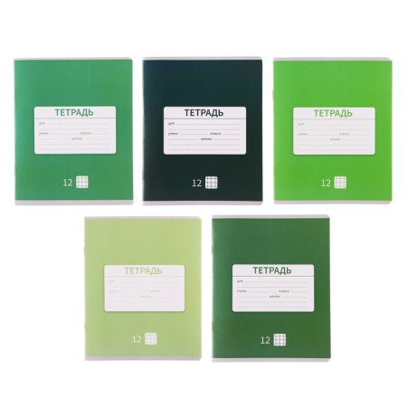 Notebook 12 sheets in the cage is a plain "New School", covered covered paper, VD-LK, OFSET BOCom, MIX