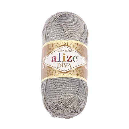 Yarn "Diva" 100% microfiber 350m/100g (355 gray)-1