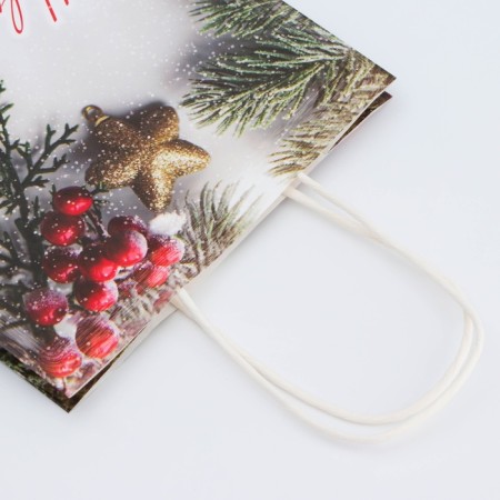 New Year. Package Paper gift New Year's craft "New Year's decoration" 18 x 8 x 25 cm.-2