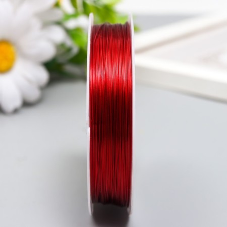 Bead wire d 0.3 mm, red steering. 50 m-1