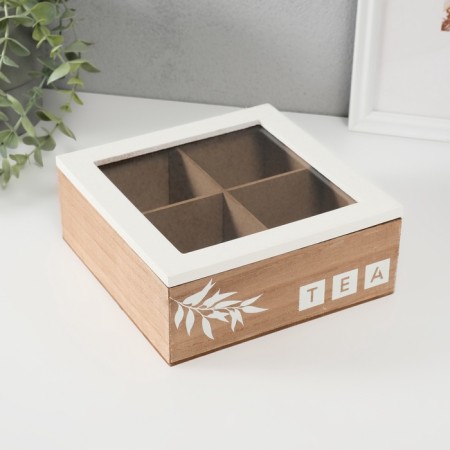 Casket tree with divisions "Tea tree branch" 18x18x7 cm