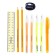 Cleaning set 10 objects (pencil case 65 x 210 mm, pens 4 pieces of blue color, ruler 15 cm, sharpener, pencil 2 pieces, textbook), peach