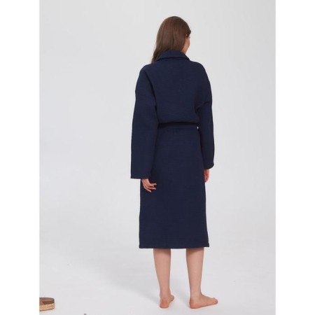 Unisex bathrobe Pamira, size XXXL, blue color-20