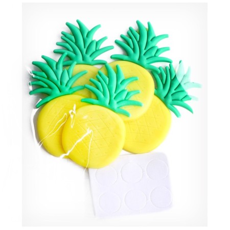 Decor Silicon "Pineapp" set of 5 pcs., Size 1 pc. - 2.5 × 4.5 × 0.3 cm, glue pads-3