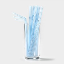 Disposable tubes for a shade cocktail, 21 cm, d = 5 mm, 50 pcs, with corrugation, striped