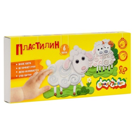Plasticine 6 colors 90 g "Kalyak-Malyak", with a stack