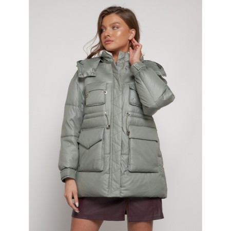 Winter jacket is women, size 44, the color is light green-21