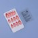 Love overhead nails, 24 pcs, with adhesive plates, almond shape, pink/red color
