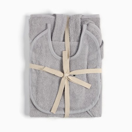 Set of crumb I (towel-angle, mitten, bib), gray, 100% HL, 360 gr/m2-13