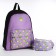 School backpack children for a girl "Frogs", waist bag, purple color
