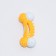 Two -layer toy (hard and soft plastic) "curved bone", 13 cm yellow