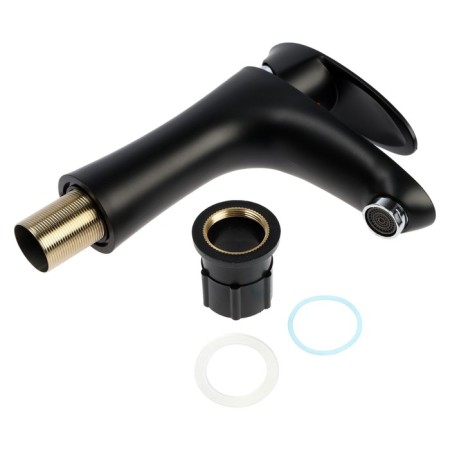 Zein Z3661 sink mixer, single-leaf, pour height 12 cm, ABS plastic, black-4