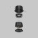 A decorative frame frame for the Wise series, 70x70x22.5 mm, black