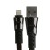 Lightning cable - usb, 2.4 a, braid fabric, flat, 1 meter, black