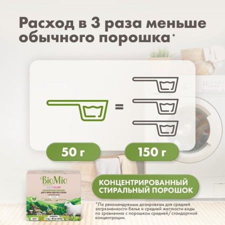 Washing powder Biomio Bio-Color, Universal, 1.5 kg-3