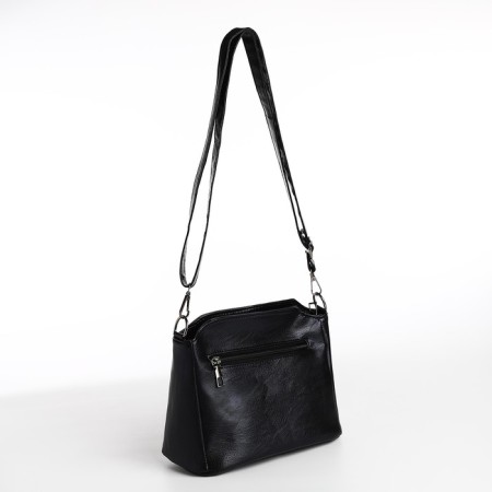 Bag Cross-Bodi with a zipper, black color-1