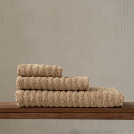 Terry towel Pasionaria "Wave", 450 gr, size 30x50 cm, beige color-1