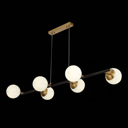Suspended EVOLUCE lamp. Sle220403-06. Forli. 6x60 watts, E27, 105x40x18 cm, black color, brass-1