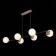 Suspended EVOLUCE lamp. Sle220403-06. Forli. 6x60 watts, E27, 105x40x18 cm, black color, brass